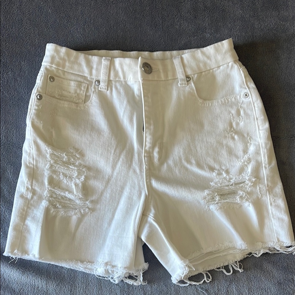 American Eagle Outfitters White Cut-Off Jean Shorts